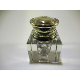 Old french crystal inkwell